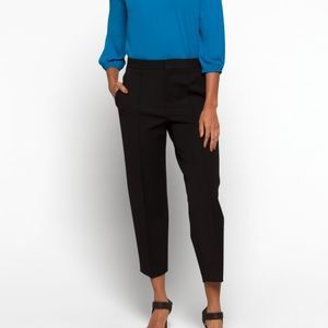 NWT Vince Black Pintuck Tapered Trousers Pants
